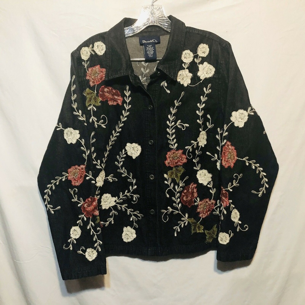 Denim & C0. Womens Button Down Shirt Size Large  L